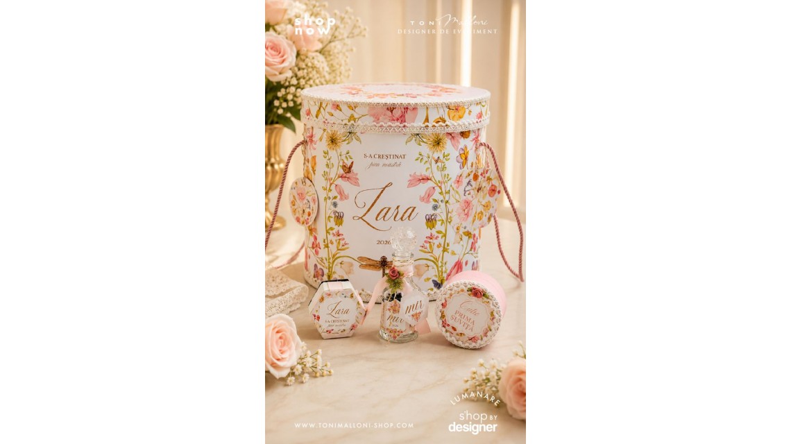Trusou Botez Fetiță Grădina Secretă Colecția Floral Garden 7